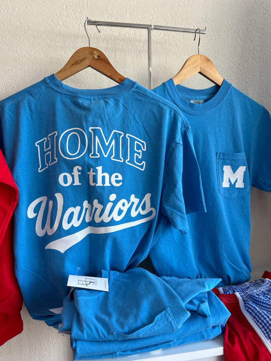 Home of the Warriors Pocket Tshirt | Blue