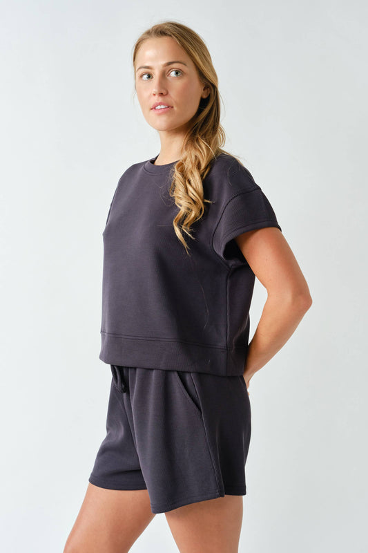Luxe Rib Classic Shorts | Black