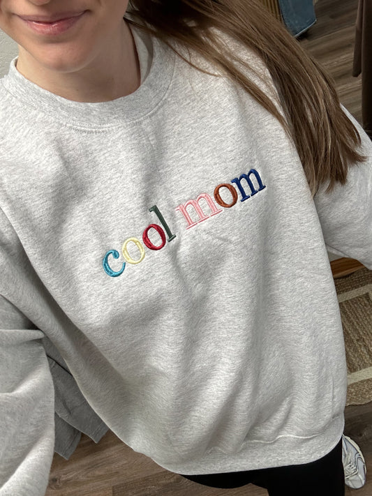 Cool Mom Embroidered Crewneck
