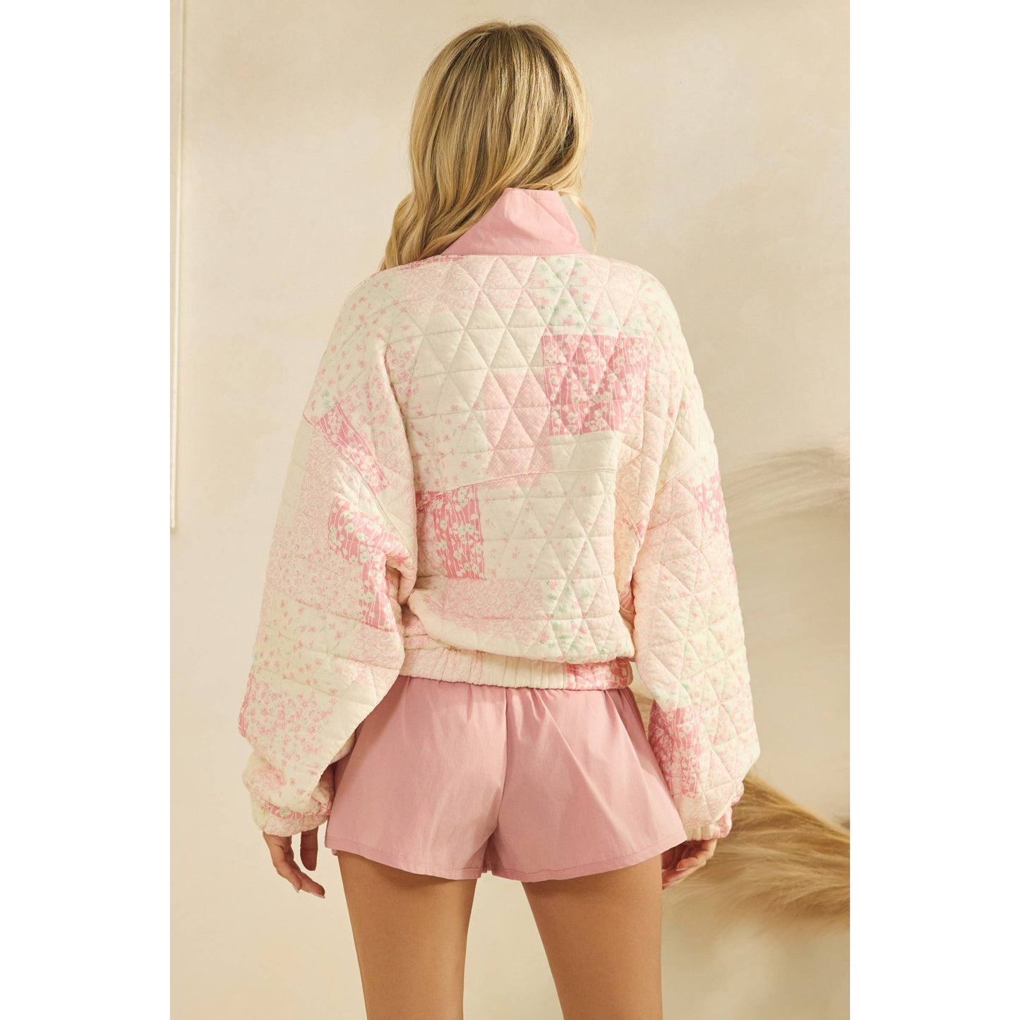 Cottage Quilted Quarterzip | Pink