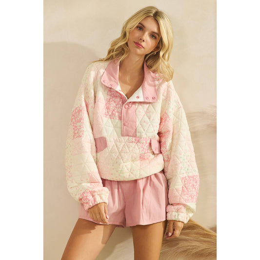 Cottage Quilted Quarterzip | Pink