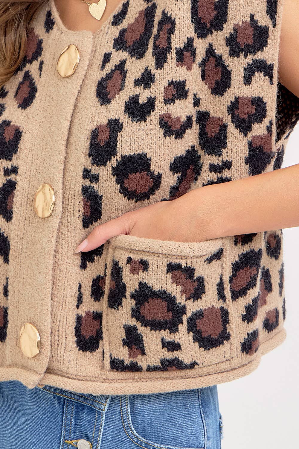 Kennedy Leopard Sweater Vest