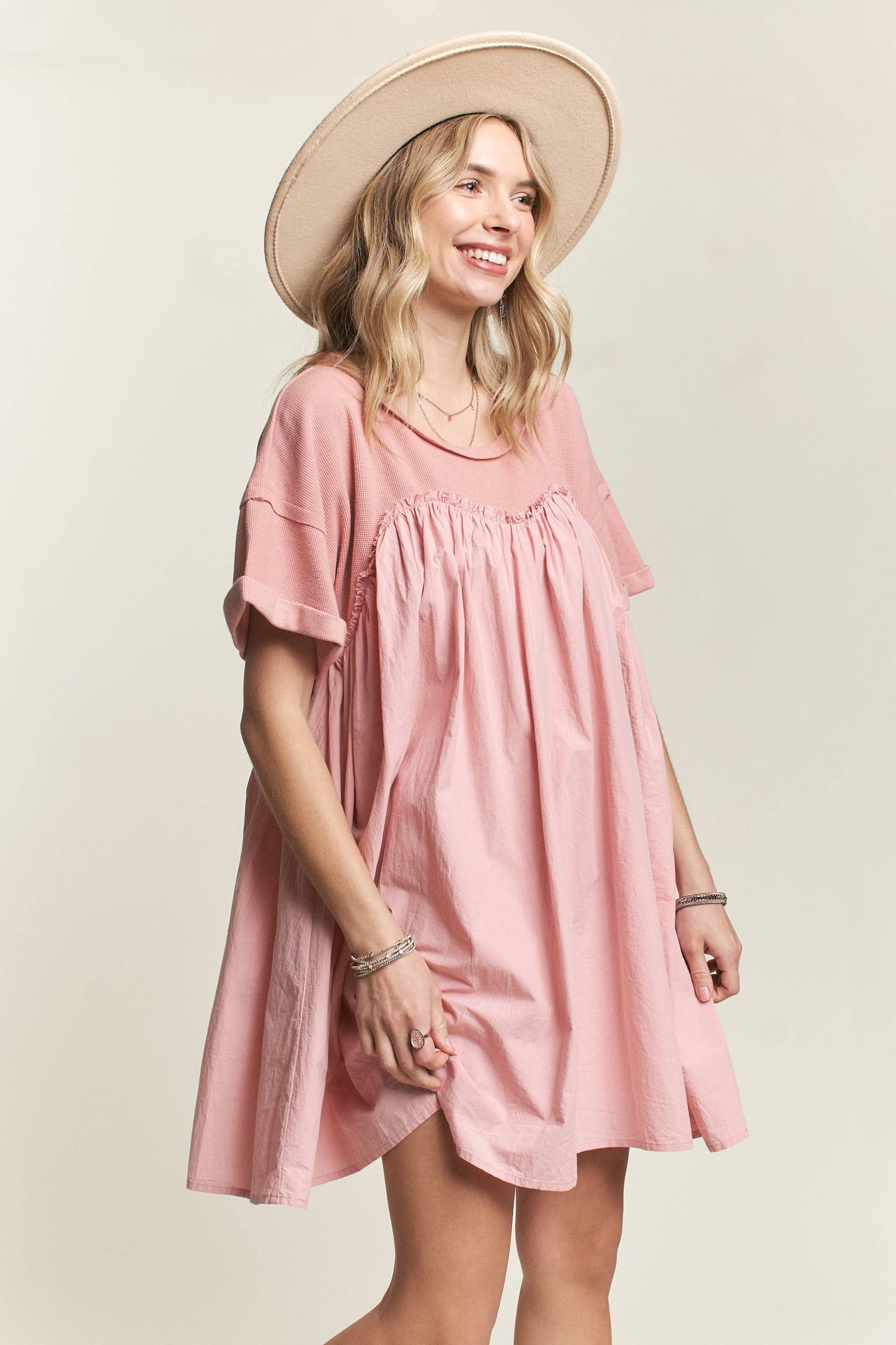 Mallory Babydoll Dress | Mauve