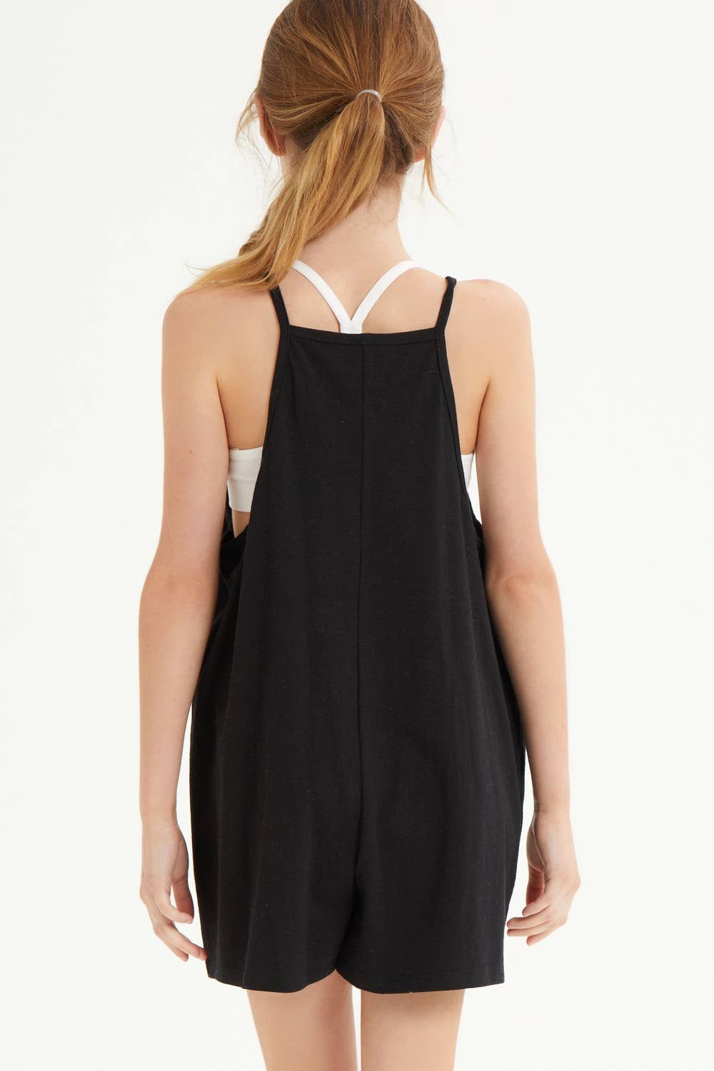 Girls Varsity Romper | Black