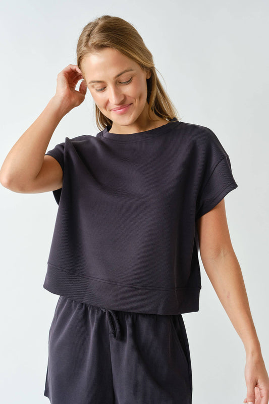 Luxe Rib Classic Tee | Black