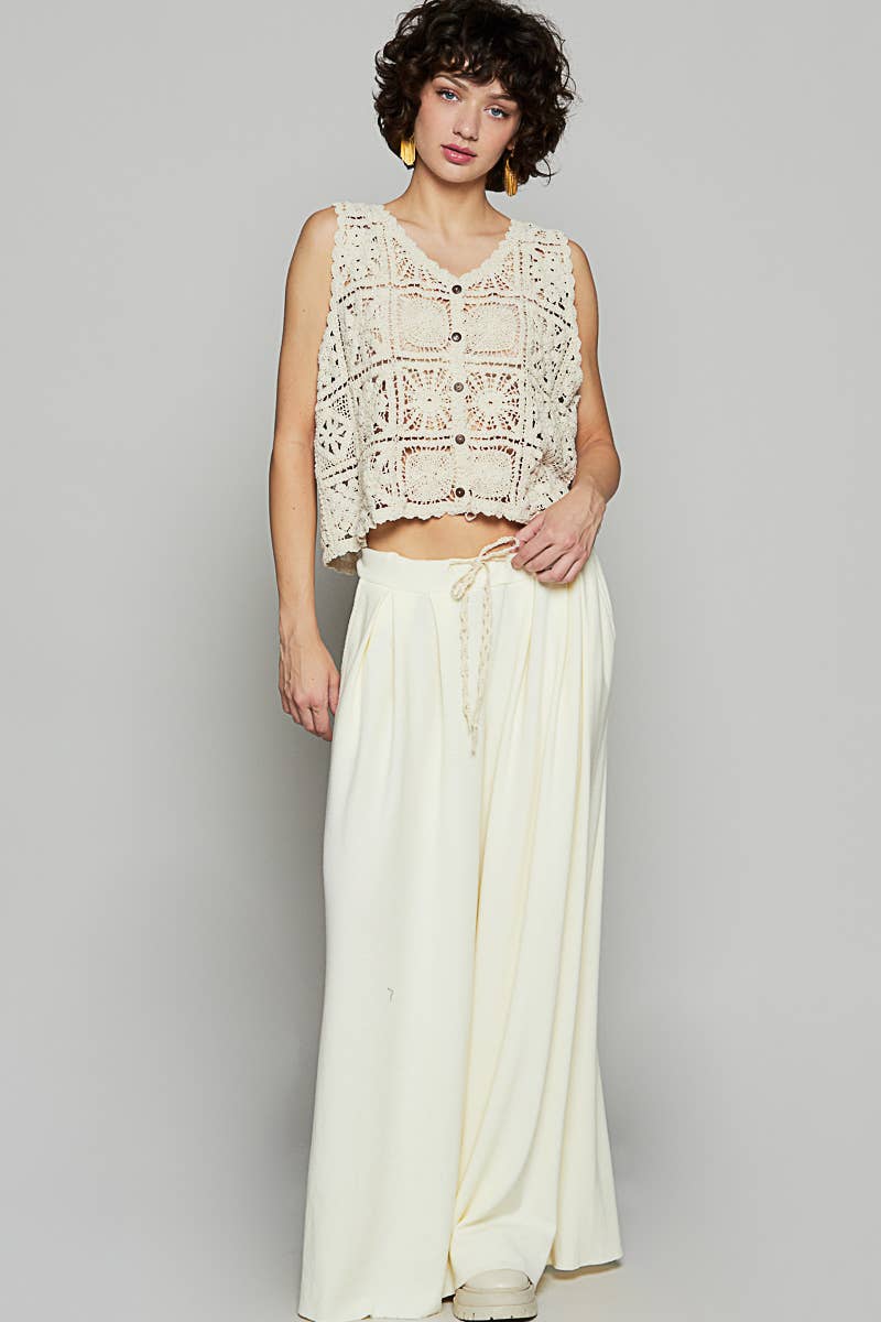 Rome Sleeveless Crochet Top | Natural