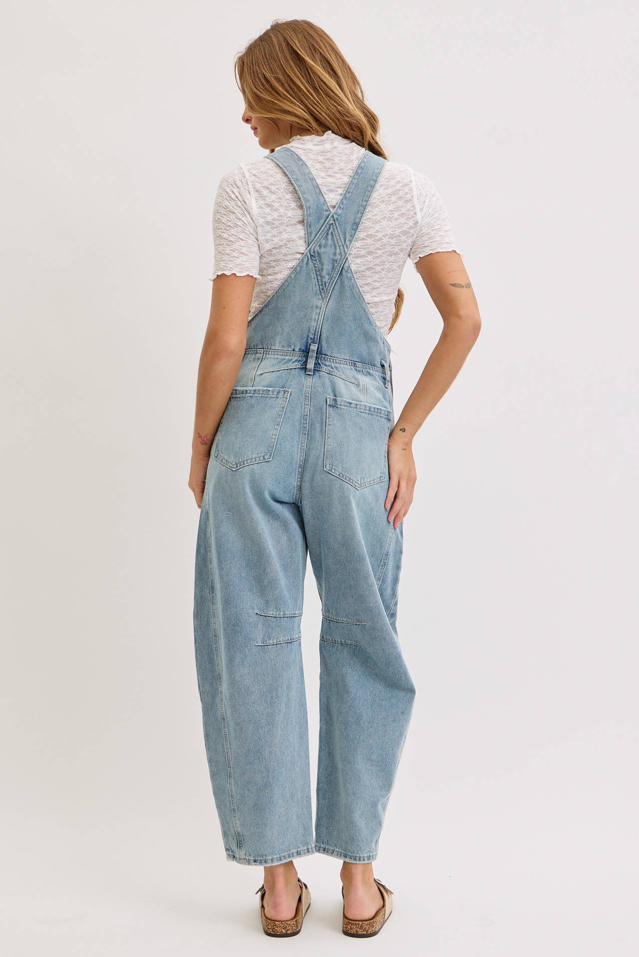 Rhodes Barrel Leg Denim Overalls