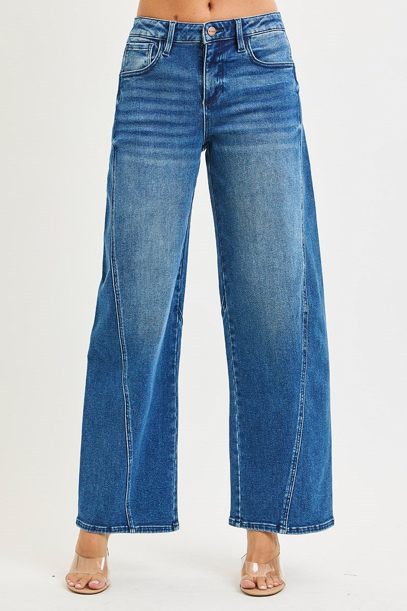 Risen Slouchy Barrel Jeans | Dark