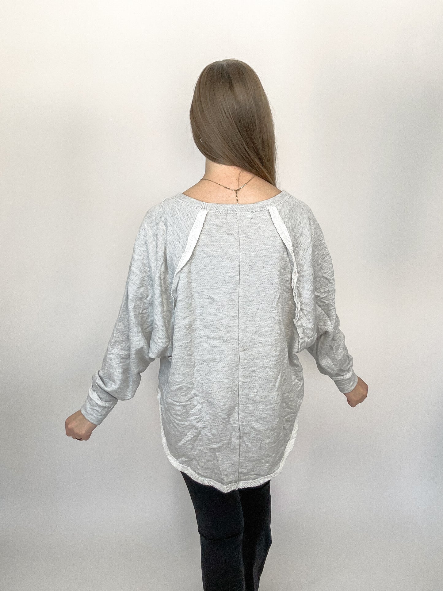 Cozy Up French Terry Top | Heather Gray