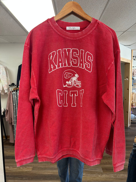Kansas City Corded Crewneck | Red