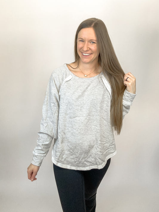 Cozy Up French Terry Top | Heather Gray