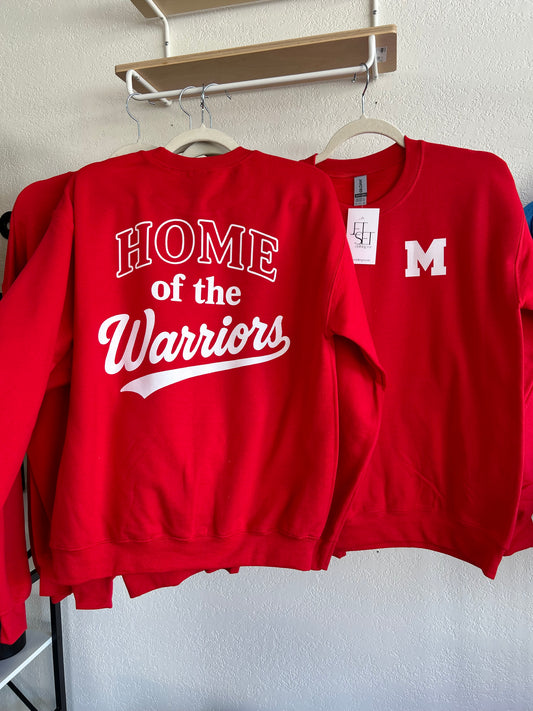 Home of the Warriors Red Crewneck
