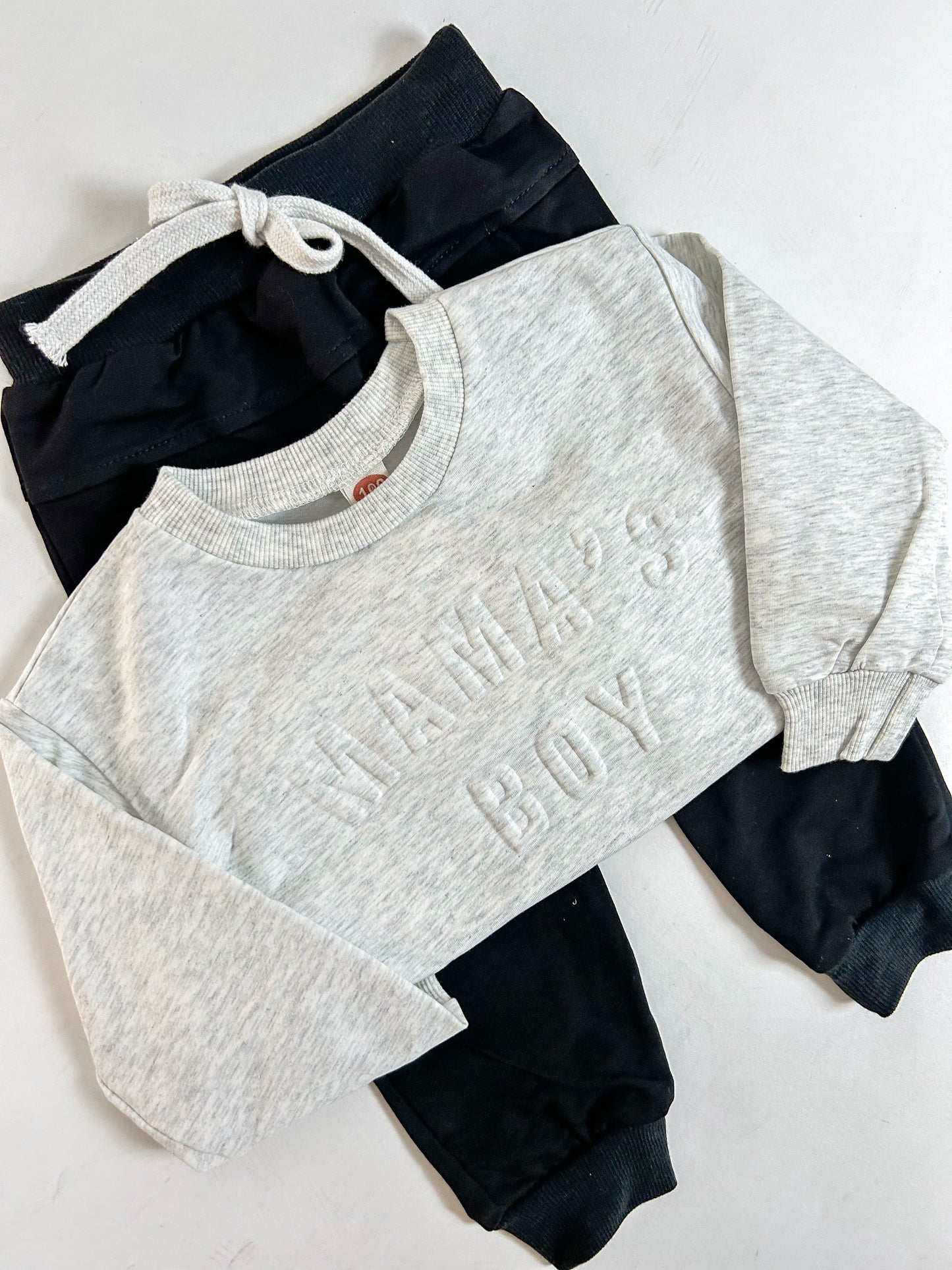 Mama’s Boy Embossed Crewneck & Pants Set