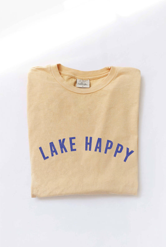 Lake Happy Mineral Washed Graphic Tee | Golden