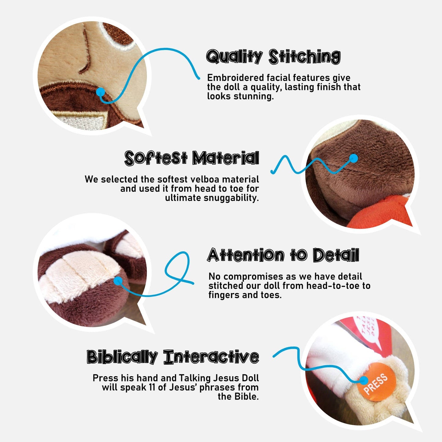 The Talking Jesus Doll - Speaks 10 Bible Verses