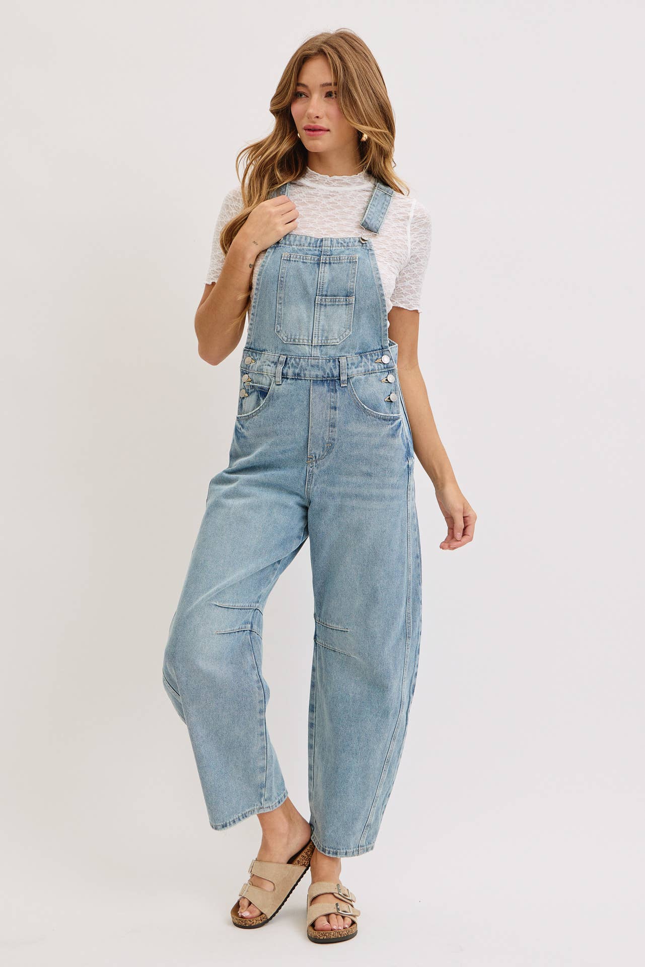 Rhodes Barrel Leg Denim Overalls