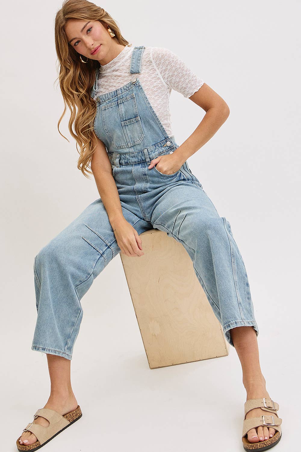 Rhodes Barrel Leg Denim Overalls