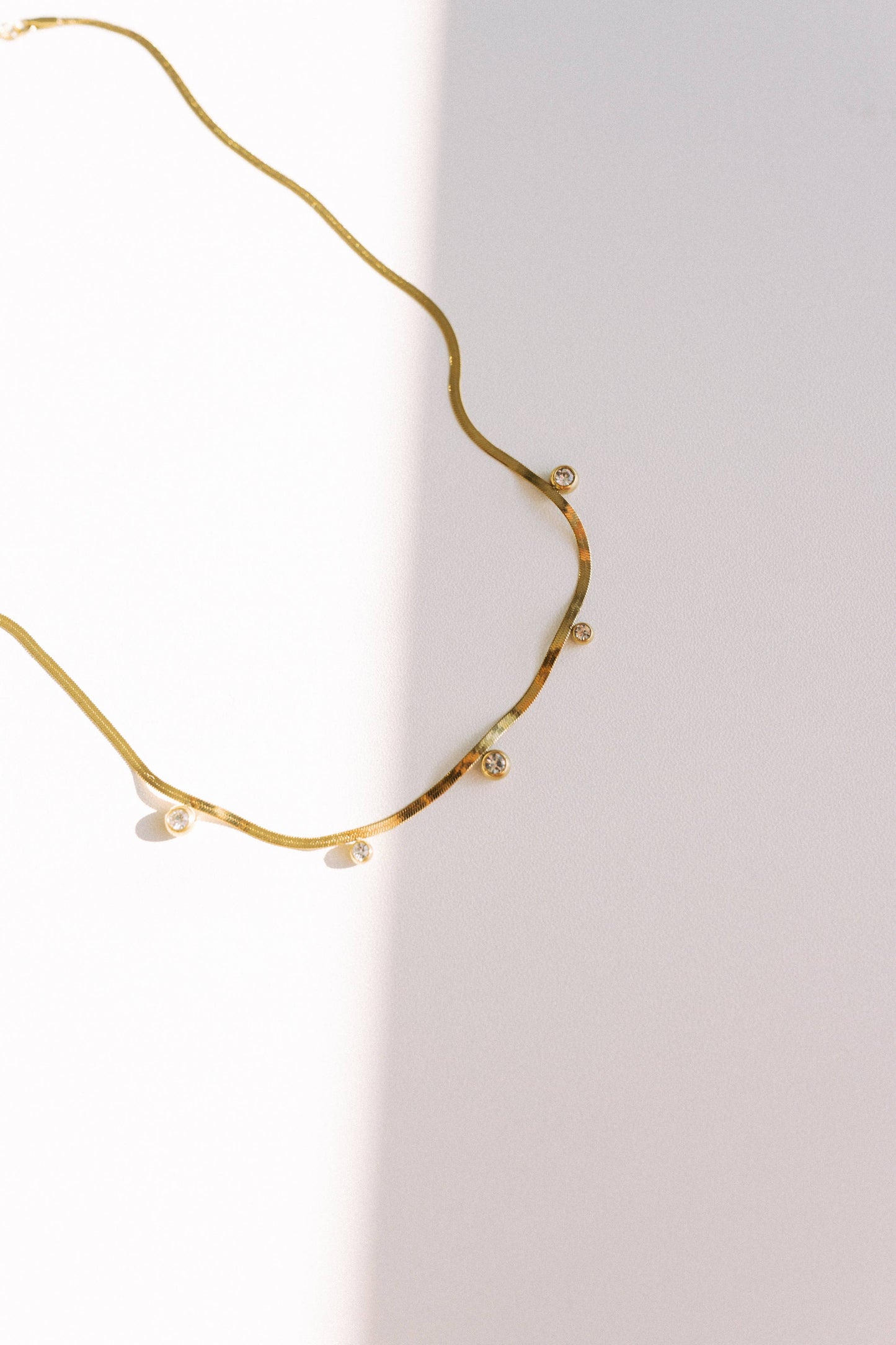 Cassi Herringbone Crystal Necklace