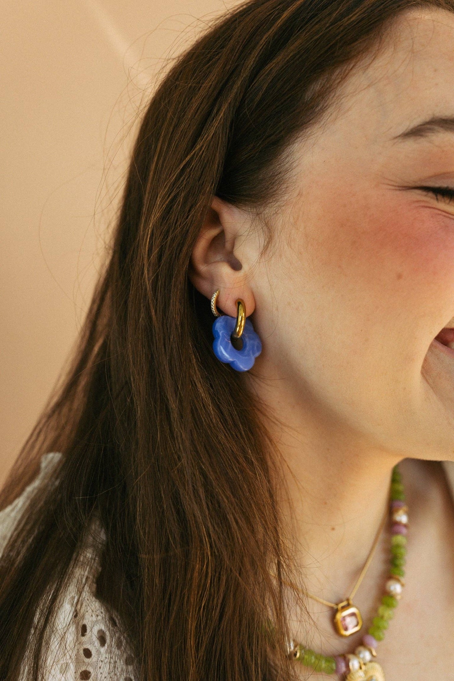 Color Me Daisy Hoop Earrings | TURQUOISE