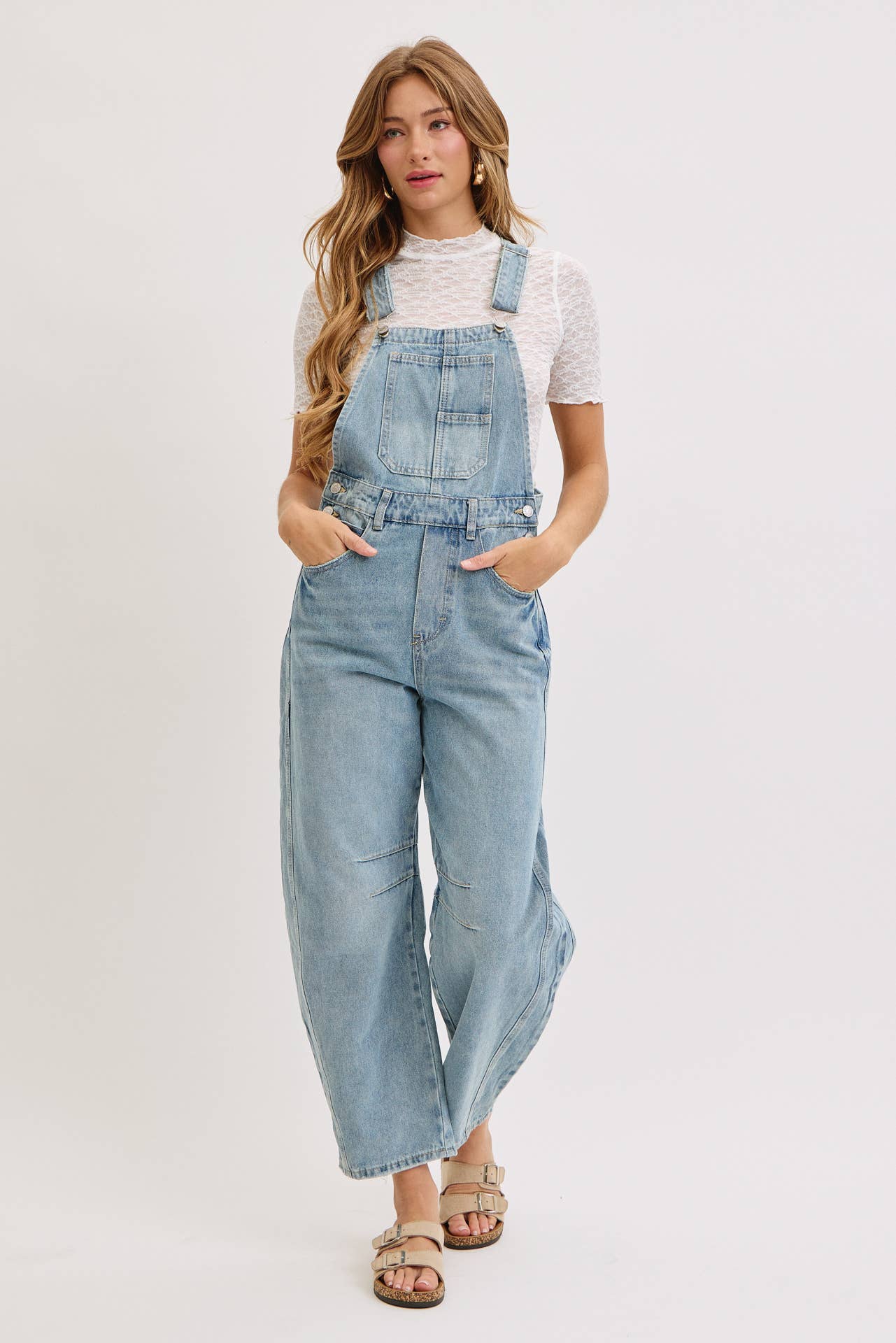 Rhodes Barrel Leg Denim Overalls