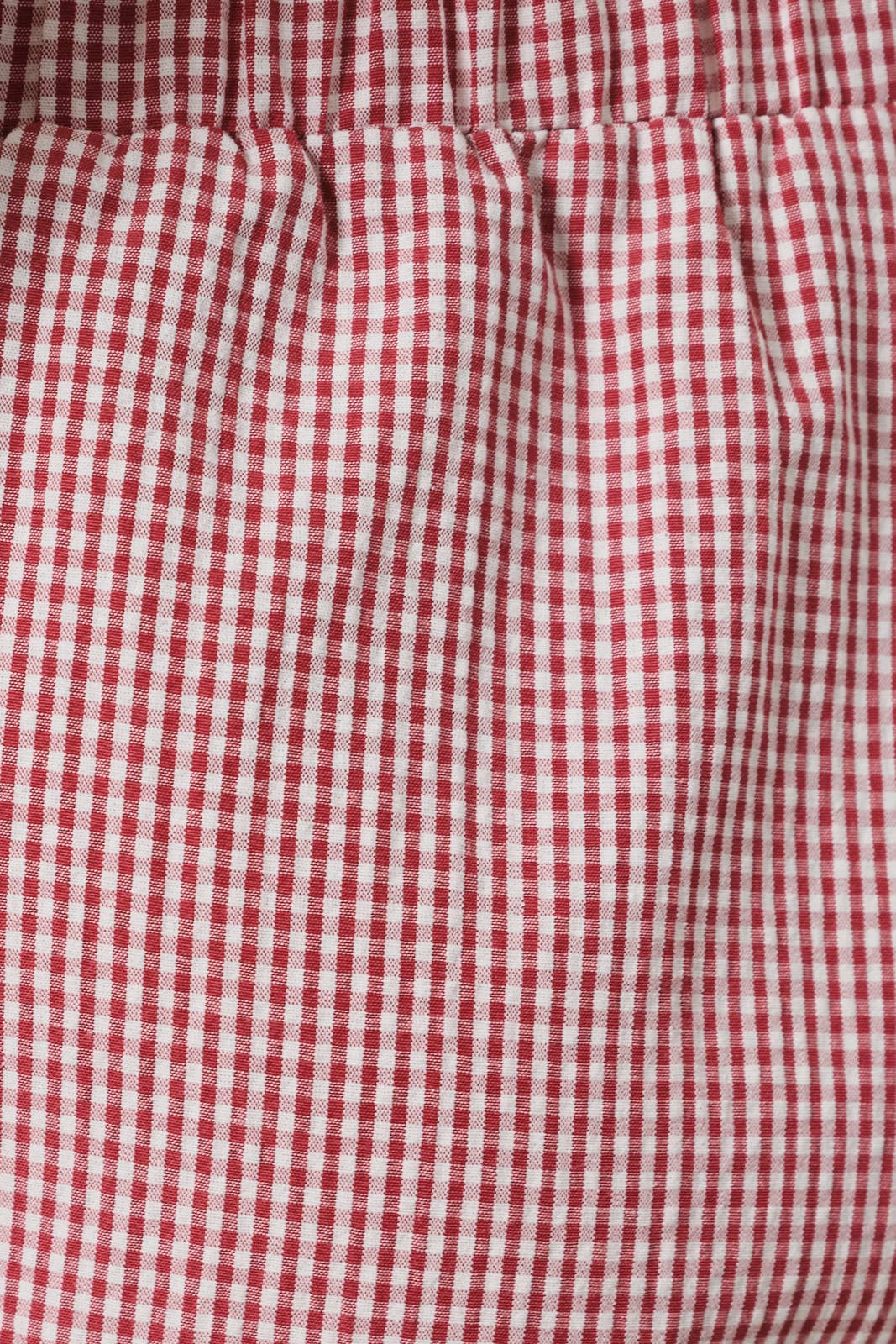 Ruffle Gingham Dolphin Shorts | Red