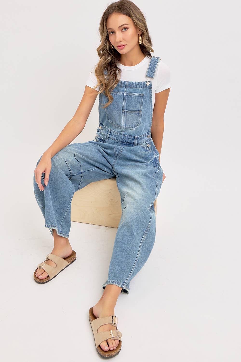 Rhodes Barrel Leg Denim Overalls
