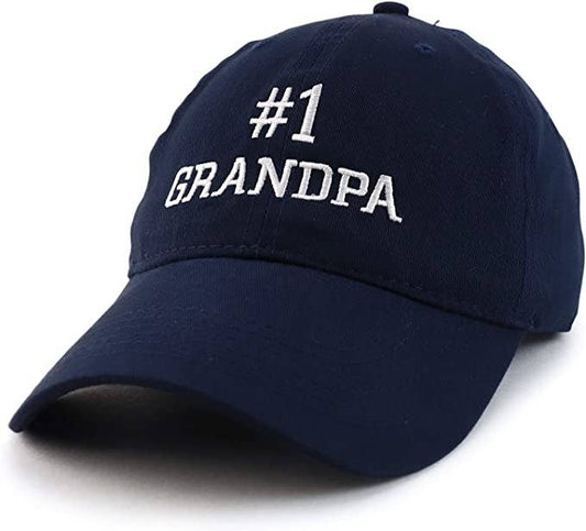 #1 Grandpa Embroidered Hat | Navy