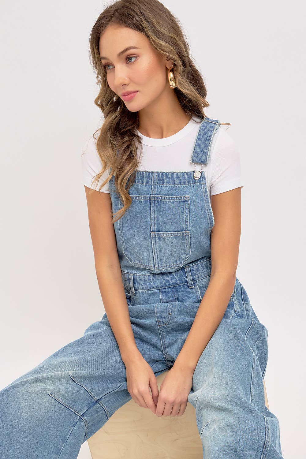 Rhodes Barrel Leg Denim Overalls