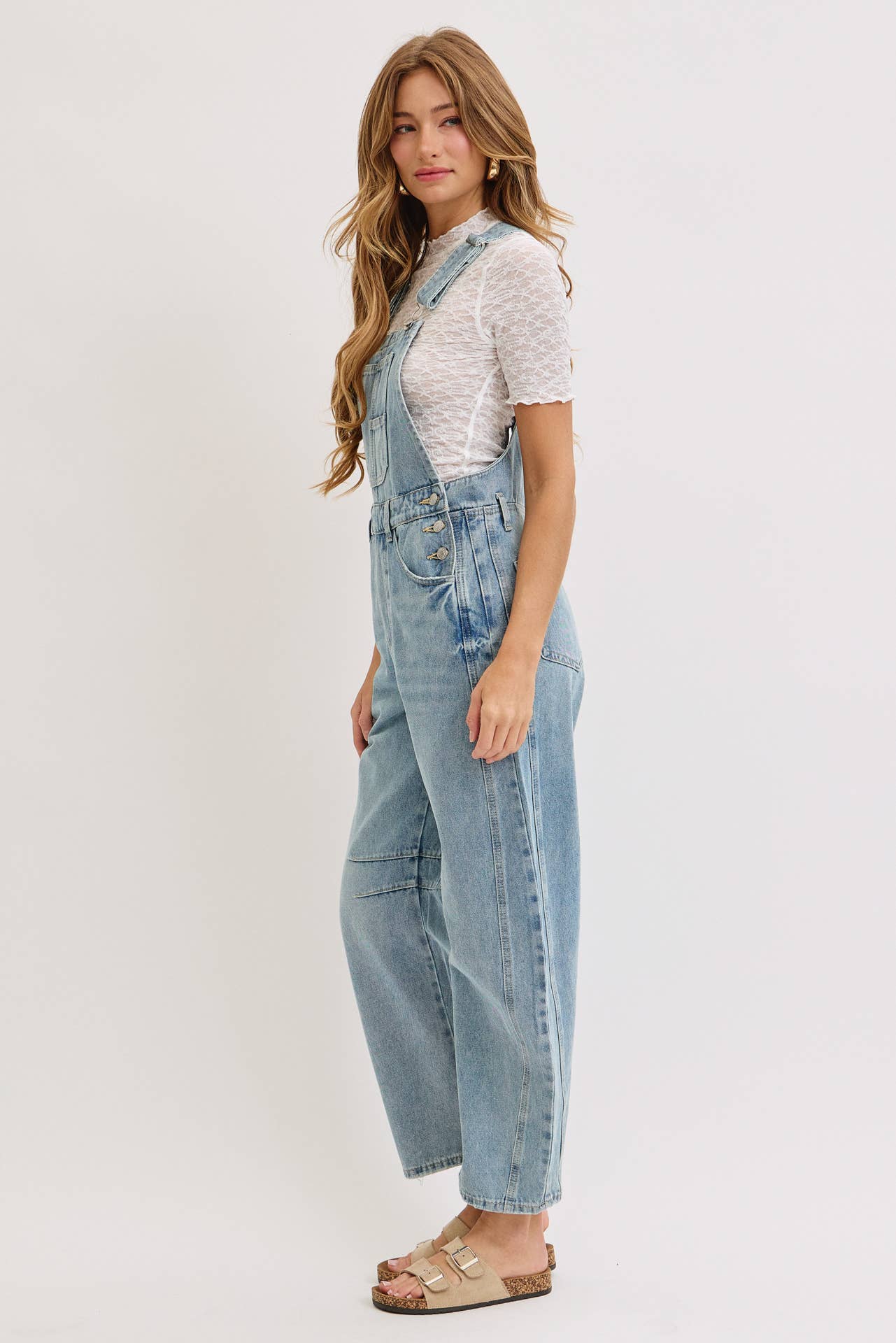 Rhodes Barrel Leg Denim Overalls