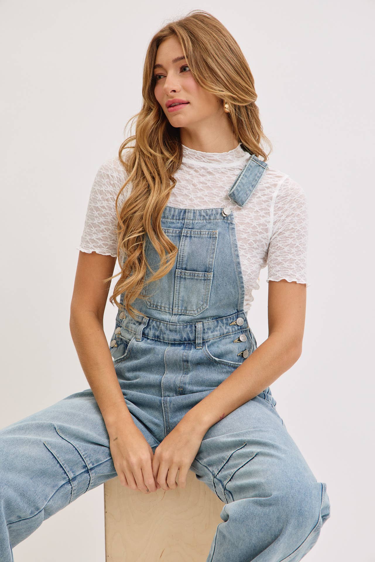 Rhodes Barrel Leg Denim Overalls