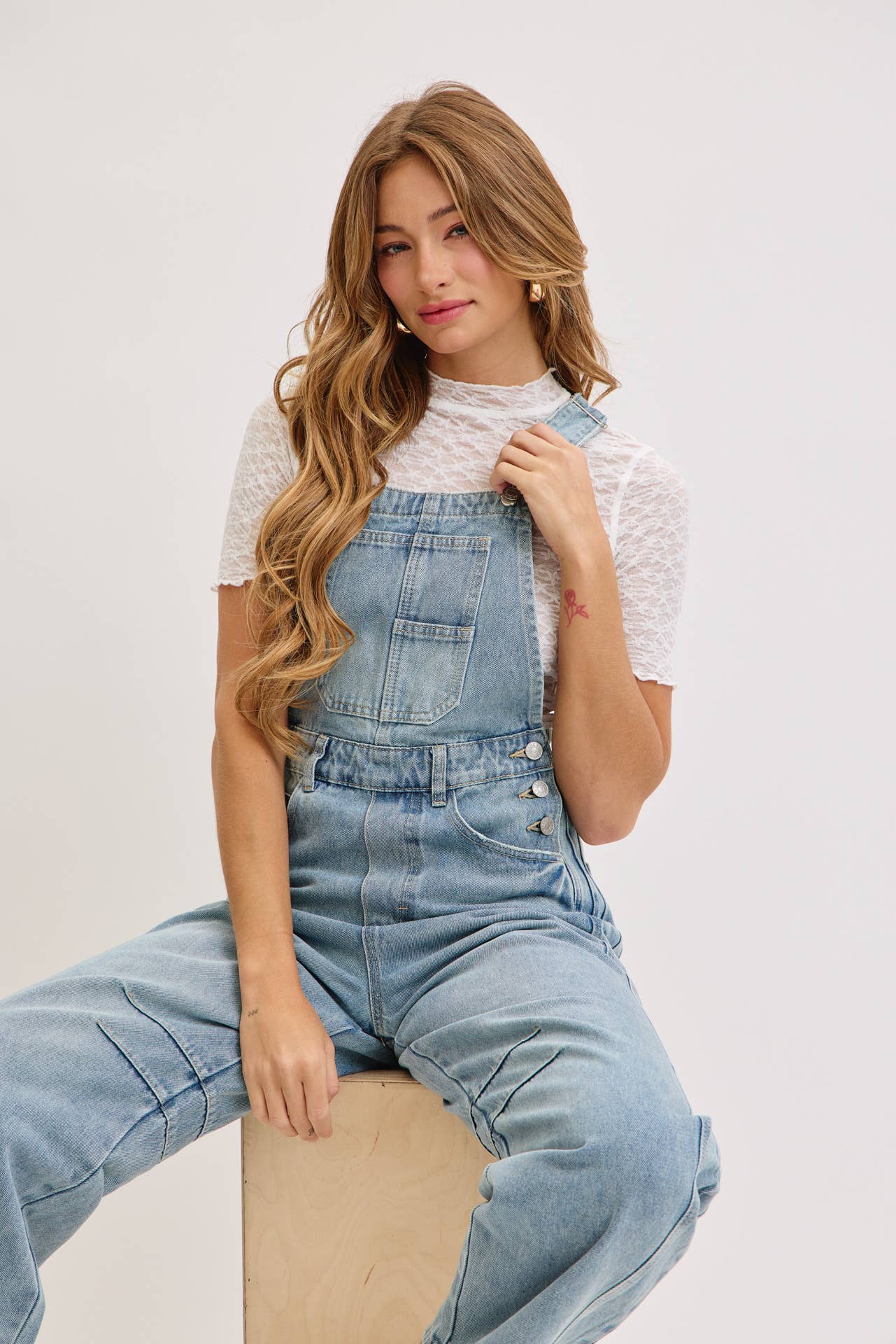 Rhodes Barrel Leg Denim Overalls