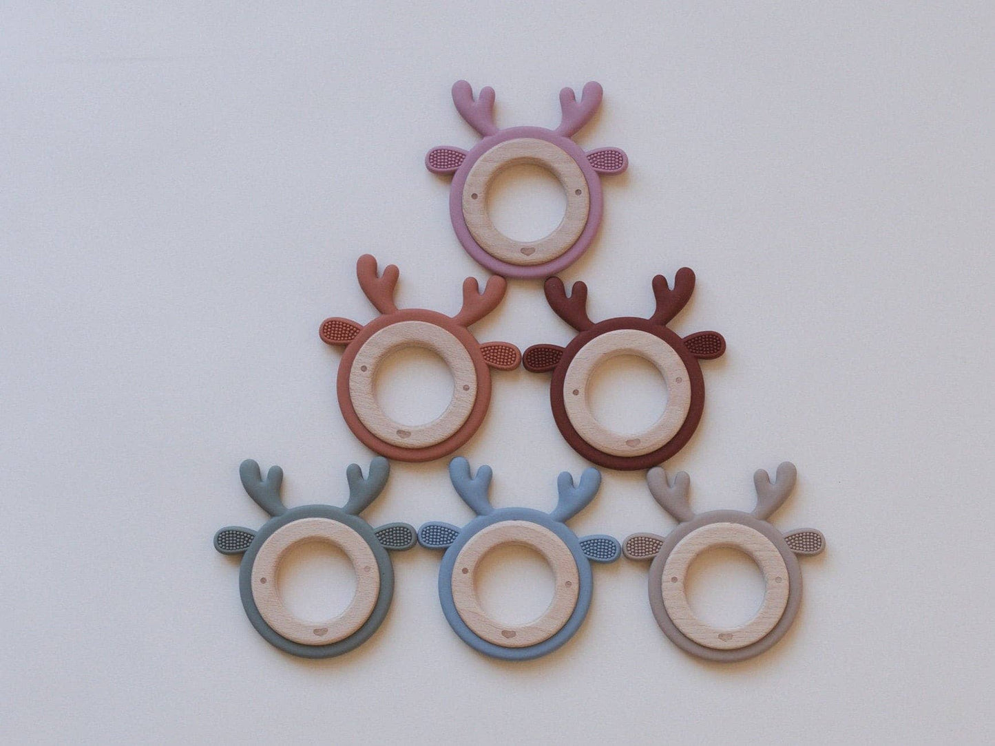 Silicone & Wooden Reindeer Teether