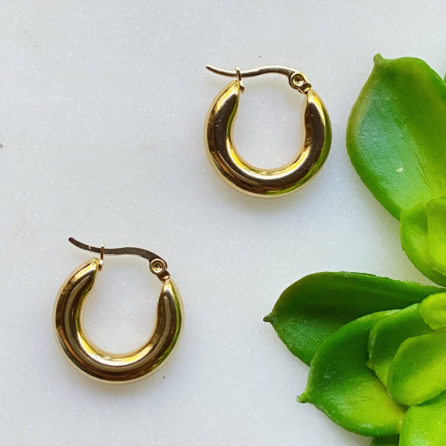 Gold Huggie Hoop Earrings